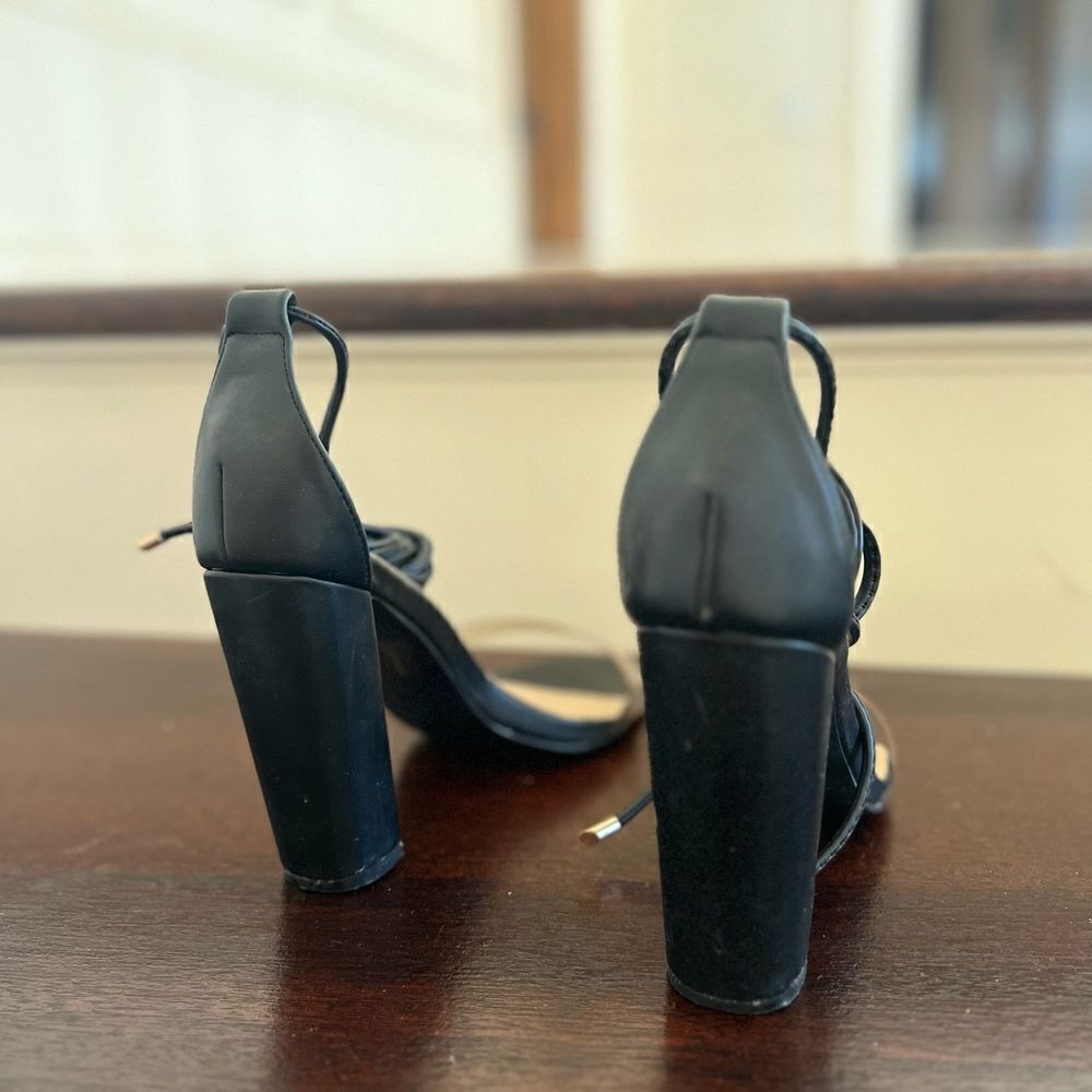Black Strappy Heels - Picture 3 of 5